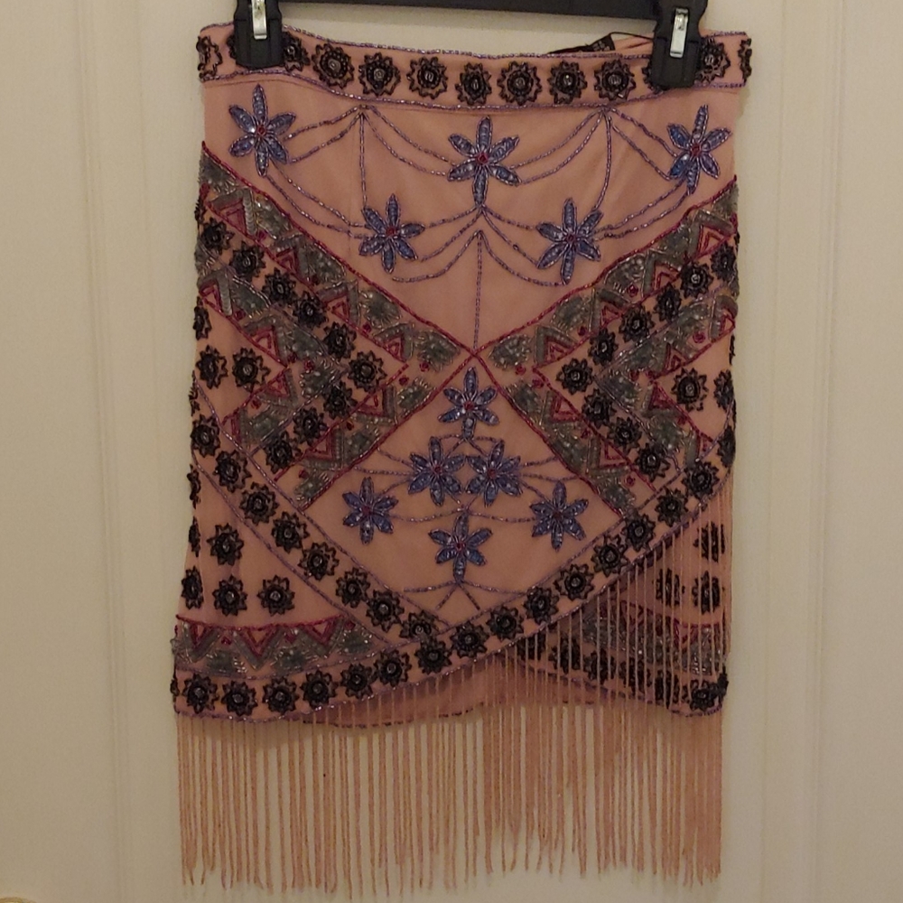 Skirt / Bralette Set  beaded with fringe